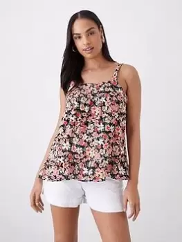 Dorothy Perkins Floral Crinkle Square Neck Cami - Multi, Size 8, Women