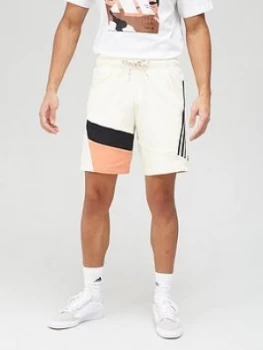 adidas 3-Stripe Tape Shorts - White/Blue Size M Men