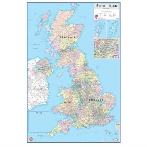 Fine Decor Dry-Erase British Isles Map Wall Decal