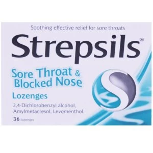 Strepsils Sore Throat And Blocked Nose 36 Lozenges
