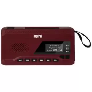 Imperial DABMAN OR 2 Outdoor radio DAB+, FM Notfallradio, Bluetooth, USB Battery charger, Crank, Solar panel, Torch, rechargeable Red