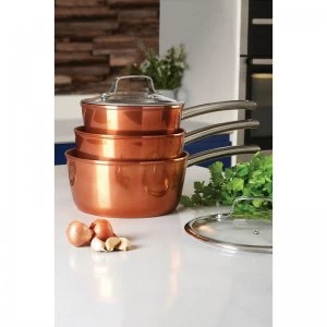 Tower Copper Forged 3 Piece Saucepan Set