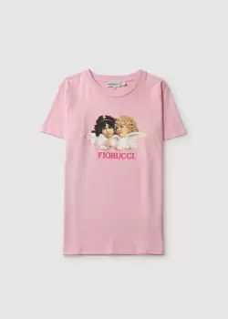 Fiorucci Womens Vintage Angels T-Shirt In Dusty Pink