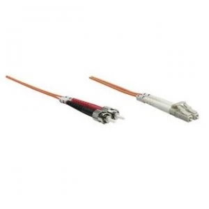 Intellinet Fibre Optic Patch Cable Duplex Multimode LC/ST 50/125 m OM2 10m LSZH Orange Fiber Lifetime Warranty