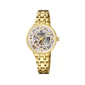 Festina F20617/1 Womens Gold Tone Steel Bracelet Automatic Wristwatch