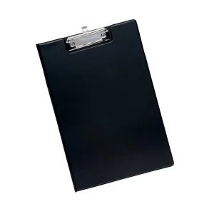 5 Star Office Fold over Clipboard with Front Pocket Foolscap Black