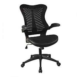 Nautilus Designs Ltd. Executive Medium Back Mesh Chair with AIRFLOW Fabric on the Seat Black