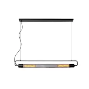 Calixt Modern Bar Pendant Light - 2xE27 - Black