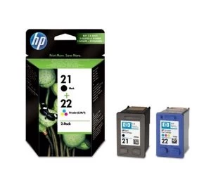 HP 21 Black and 22 Tri Colour Ink Cartridge