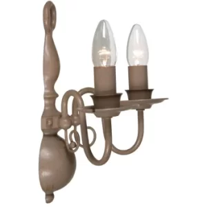 Brugge Candle Wall Light Pale Taupe