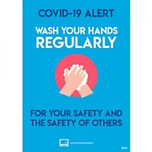 AVERY COVWHA4 COVID-19 Wash Hands A4 Labels 210 x 297mm Blue 2 Labels