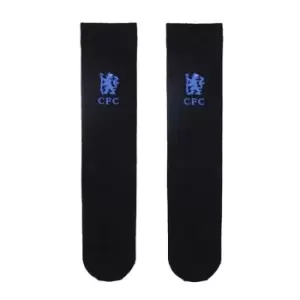Chelsea FC Unisex Adult Club Logo Socks (8-11 UK) (Black)