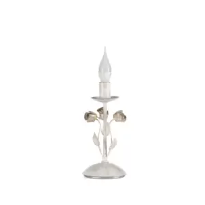 Carolina Candle Flower Design Table Lamp, Ivory