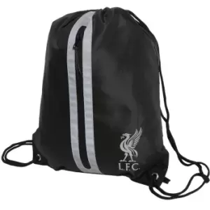 Liverpool FC Gym Drawstring Bag (One Size) (Black/Silver)