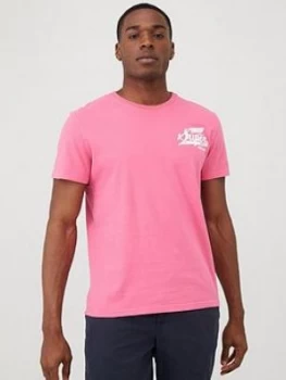 Superdry Classic Script T-Shirt - Pink, Size 2XL, Men