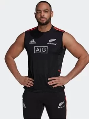 adidas All Blacks Primeblue Rugby Performance Singlet, Black Size XS Men