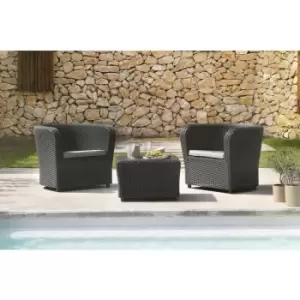 Out & out Nova 2 Seater Outdoor Bistro Set in Black