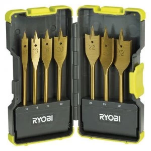 Ryobi 7 Piece Flat Wood Drill Bit Set