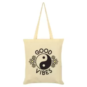 Grindstore Good Vibes Cream Tote Bag (One Size) (Cream)
