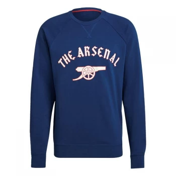 adidas Arsenal Graphic Crew Sweatshirt Mens - Mystery Blue