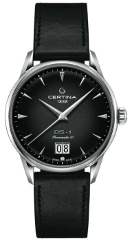 Certina DS-1 Big Date Powermatic 80 Black Leather Strap Watch