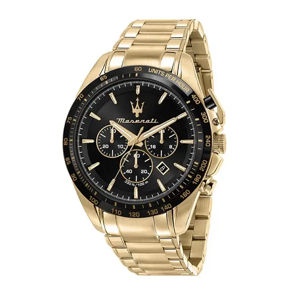 Maserati R8873612041 Traguardo Gold Plated Chronograph Bracelet Watch - W81142