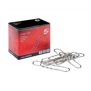 5 Star Office Giant Paperclips Wavy Length 76mm Pack 100