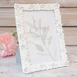 5" x 7" - SOPHIA? White Floral Resin Photo Frame