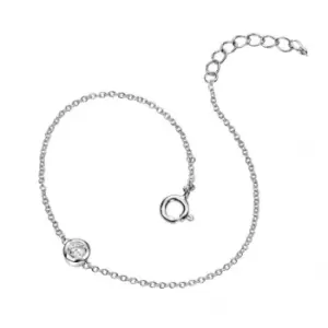 Beginnings Sterling Silver Clear Cubic Zirconia Chain Link 17+2cm Bracelet B4085C