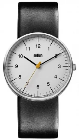 Braun Unisex Black Leather Minimalist BN0021BKG Watch