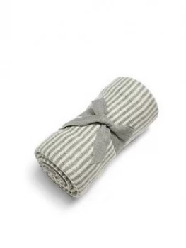 Mamas & Papas Grey & White Stripe Knitted Blanket