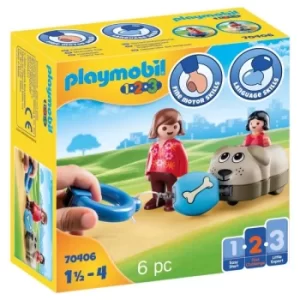 Playmobil 1.2.3 Dog Train Car Playset