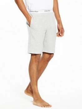 Calvin Klein Branded Waist Lounge Shorts - Grey Heather, Size XL, Men