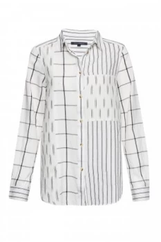 French Connection Maras Multi Patchwork Shirt White
