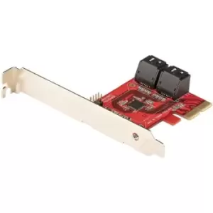 StarTech.com SATA PCIe Card - 4 Port PCIe SATA Expansion Card - 6Gbps - Low Profile Bracket - Stacked SATA Connectors - ASM1164 Non-Raid - PCI Express
