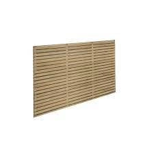 Forest Garden Pressure Treated Contemporary Double Slatted Fence Panel 1.8m x 1.5m - wilko