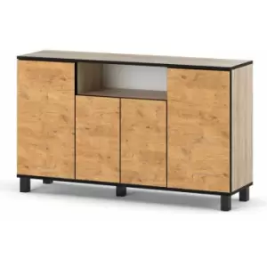 Best4D Cabinet Storage Dresser 140x80x35cm with Oak Lancelot Front - Body Colour Oak Sonoma