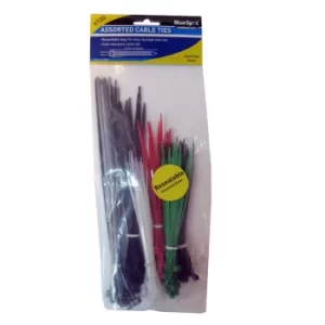 120 Piece Assorted Mixed Colour Cable Ties