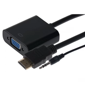 Nikkai HDMI to VGA / 3.5mm Jack Adapter - Black