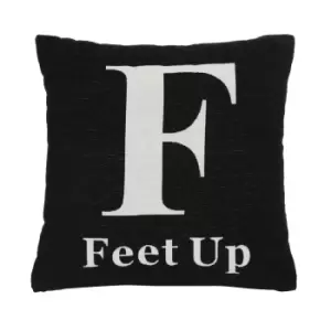 "Feet Up" Black Filled Cushion 45x45cm