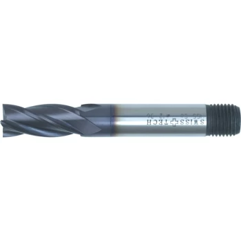 10.00MM HSS-Co 8% Threaded Shank Multi Flute End Mills - TiAlN Coated