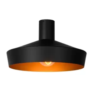 Cardiff Retro Flush Ceiling Light - Ø40cm - 1xE27 - Black