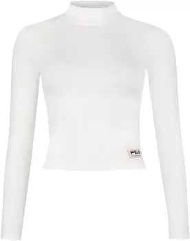 Fila TARSIA cropped turtle neck long sleeve shirt Long-sleeve Shirt white