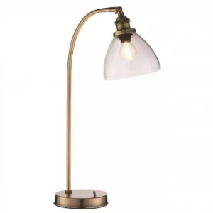 1 Light Table Lamp Antique Brass, Glass, E14