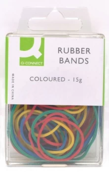 Q Connect Rubber Bands Coloured 15g - 10 Pack