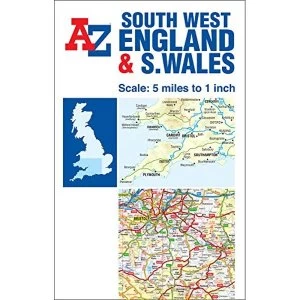 South West England & South Wales Road Map Sheet map, folded 2018