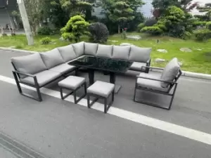 Aluminum Outdoor Garden Furniture Corner Sofa Chair 2 PC Stools Adjustable Rising Lifting Dining Table Sets 10 Seater