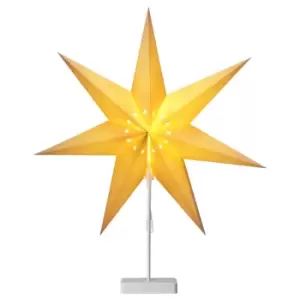 LED Paper Star with Stand Standing Foot Christmas Xmas Battery-Operated Battery-Powered Holiday Display Warm White Cream Modell 2 (de) - Casaria
