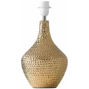 Indent Textured Ceramic Table Lamp Base - Gold
