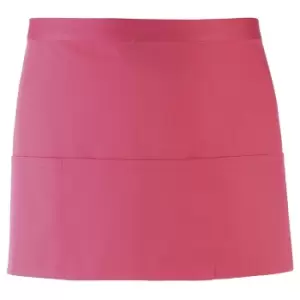 Premier Ladies/Womens Colours 3 Pocket Apron / Workwear (Pack of 2) (One Size) (Fuchsia)